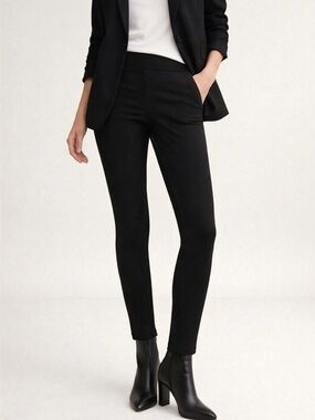 Theory Sabali Knit Skinny Leggings Black Size M NWT $215 Retail Minimal Luxe